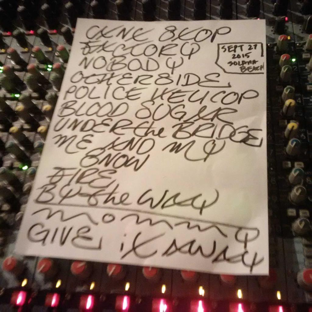 Red Hot Chili Peppers Belly Up Tavern Setlist